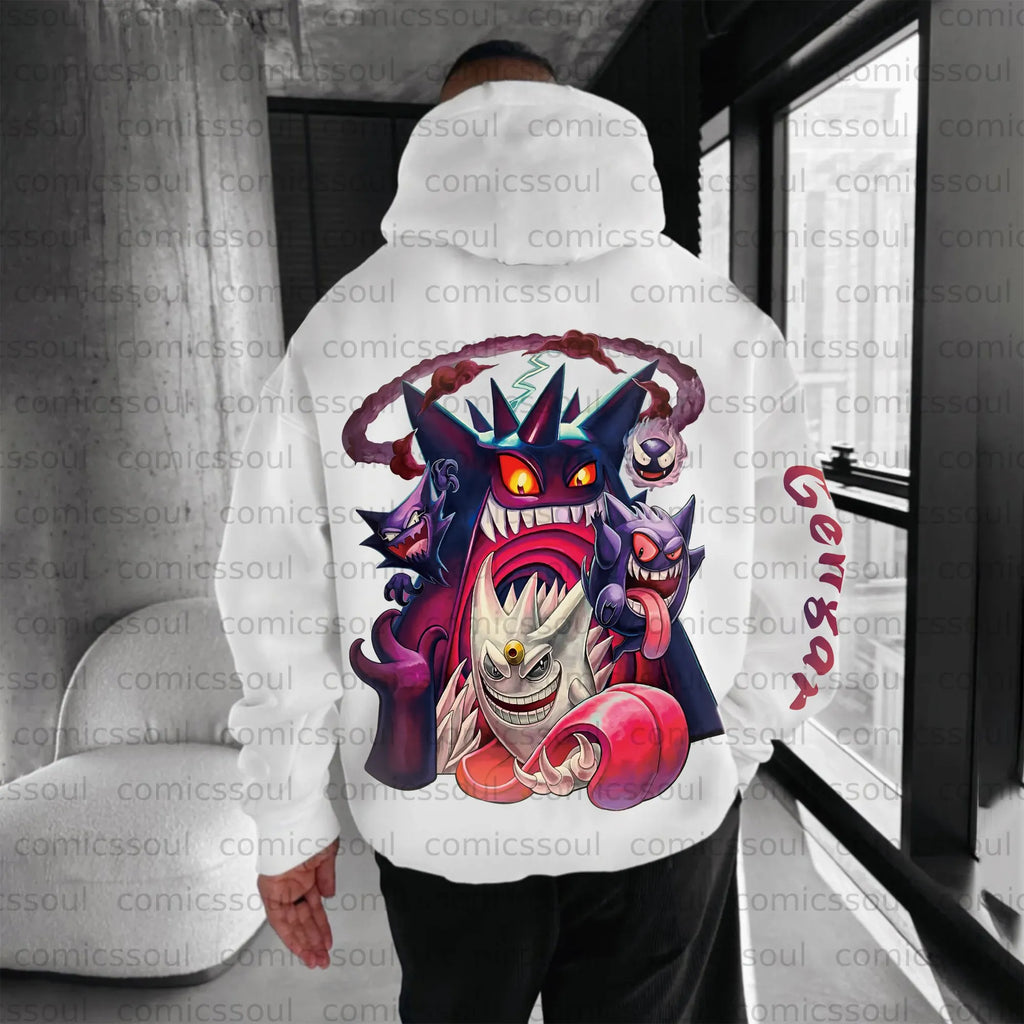 PKM-Unisex Anime Graphic Streetwear Vintage Plush Hoodie