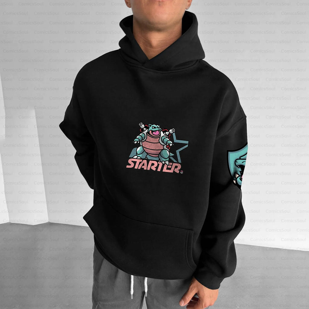 PKM-PKM-Unisex Anime Inspired Vintage Plush Hoodie