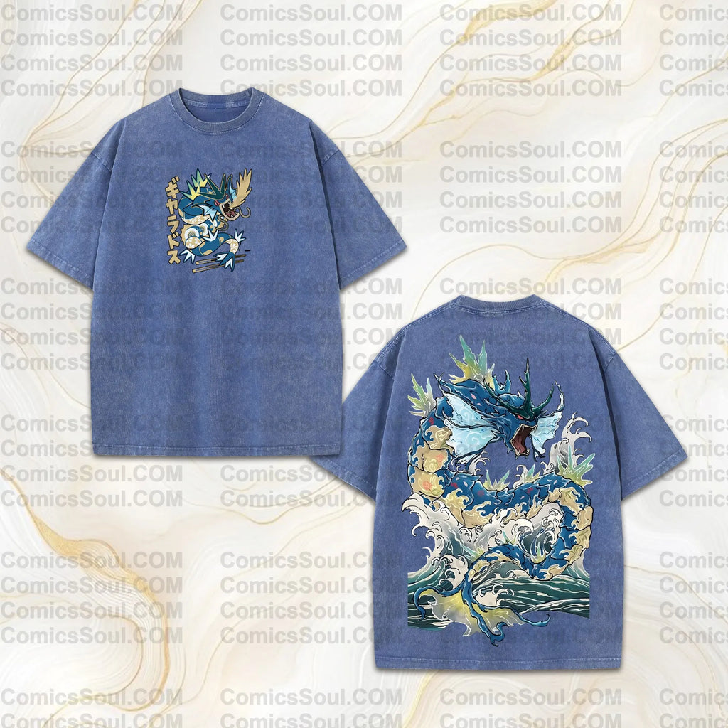 PKM-Vintage 3D Direct Inkjet Printed Washed Unisex T-Shirt
