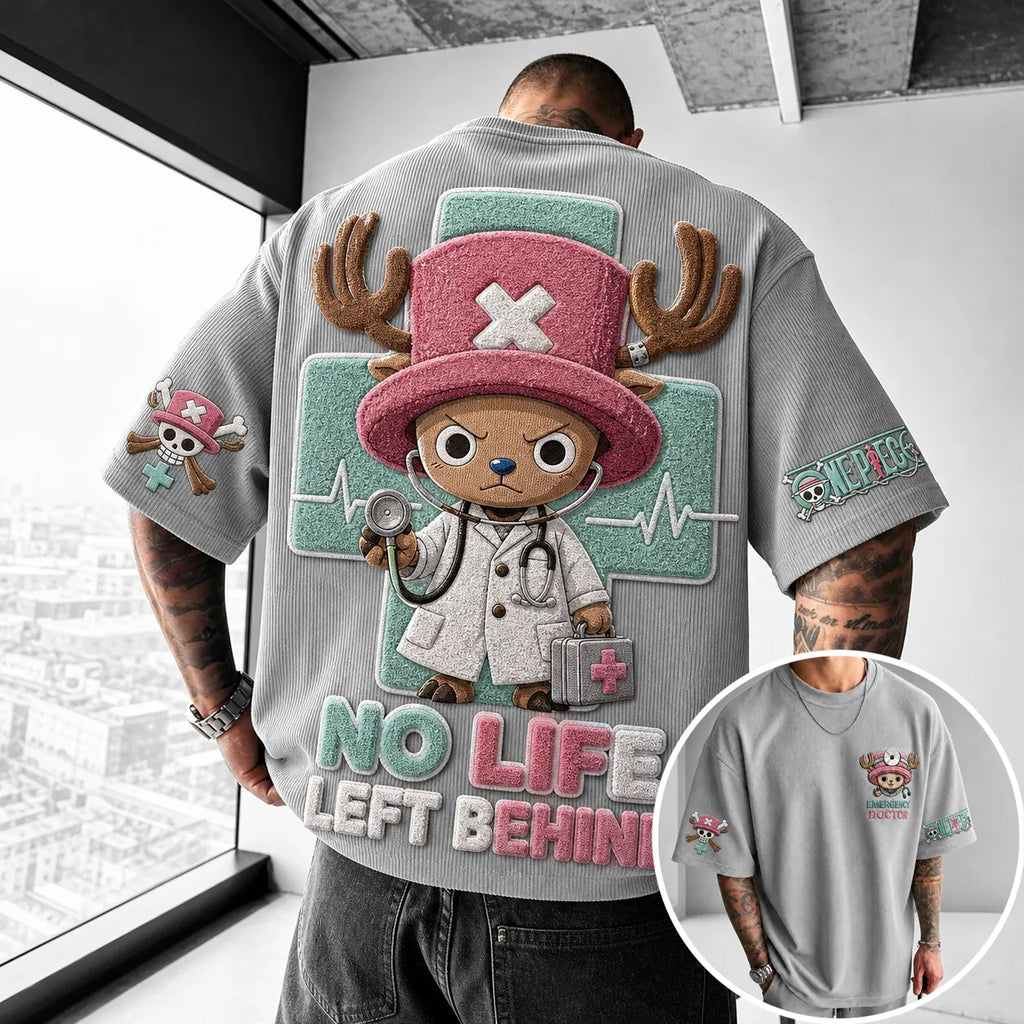 One Piece Unisex Short-Sleeve Corduroy T-Shirt With Anime Print