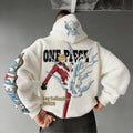 One Piece Color-blocked Plush Hoodie