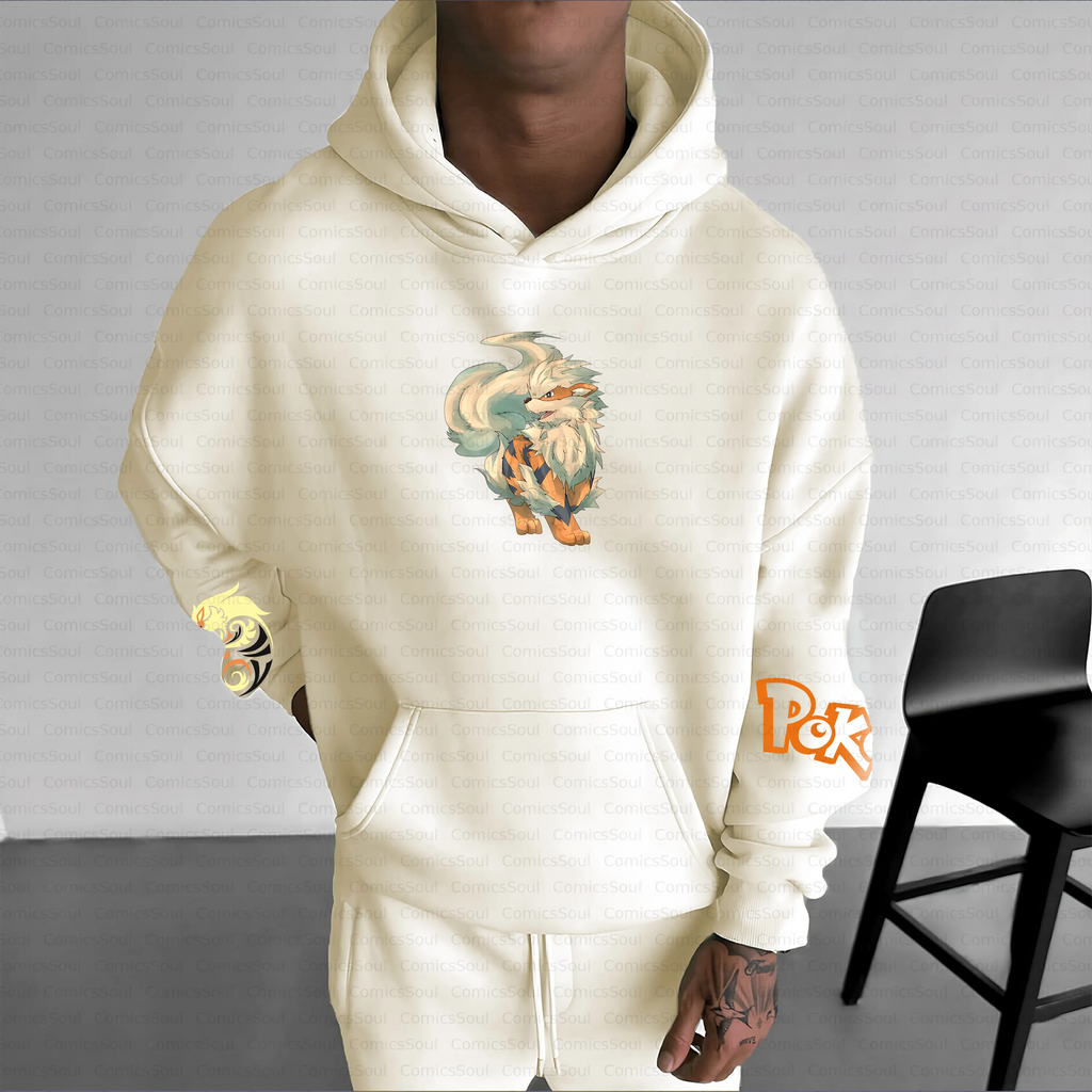 PKM-PKM-Unisex Anime Inspired Vintage Plush Hoodie
