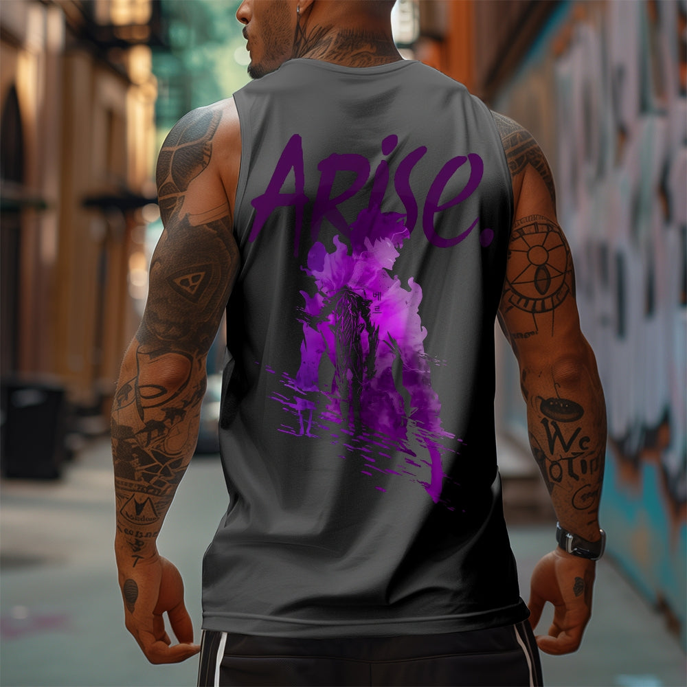 SL-Oversized Anime Print Gym Tank Top