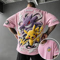 Pokémon Unisex Anime-Style Retro Corduroy Oversized T-Shirt