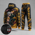 KNY Vintage Anime Print Long Sleeve Drawstring Tracksuit Hoodie Set