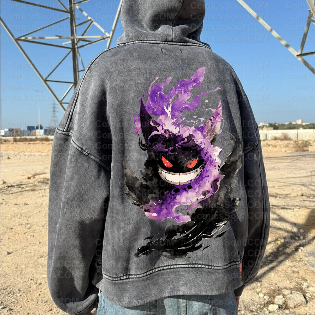 PKM-Vintage 3D Direct Inkjet Printed Washed Unisex Plush Hoodie