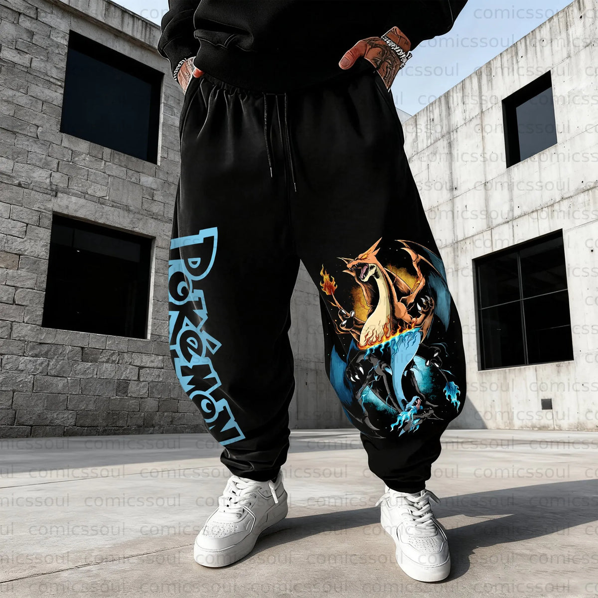 PKM-Unisex Anime Inspired Vintage Plush Pants