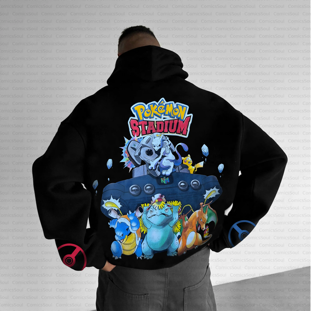 PKM-Unisex Anime Inspired Vintage Plush Hoodie