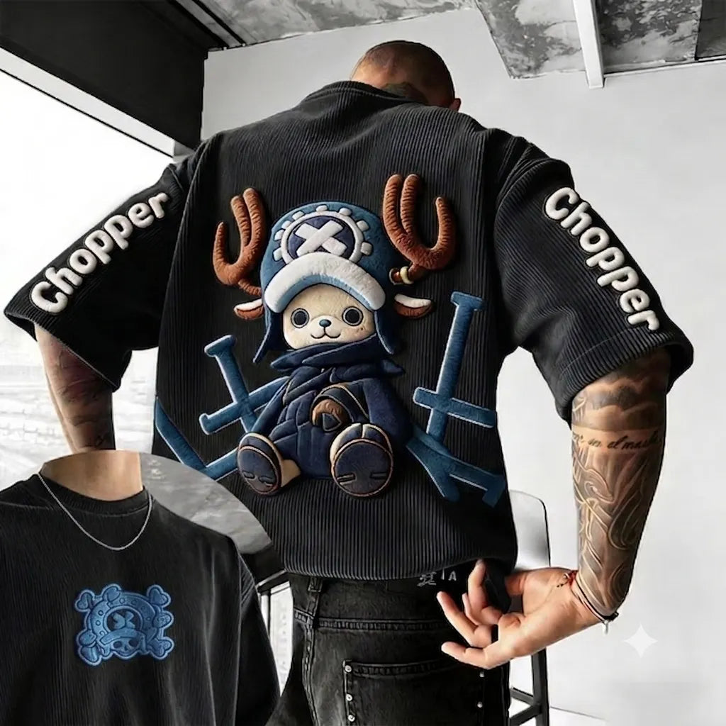 One Piece Unisex Anime Inspired Vintage Corduroy T-Shirt