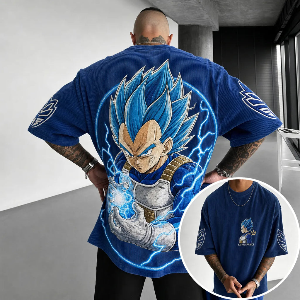Dragon Ball Unisex Short-Sleeve Corduroy T-Shirt With Anime Print