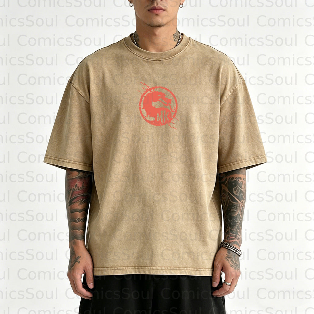 MK-Unisex Anime Inspired Vintage Washed T-Shirt