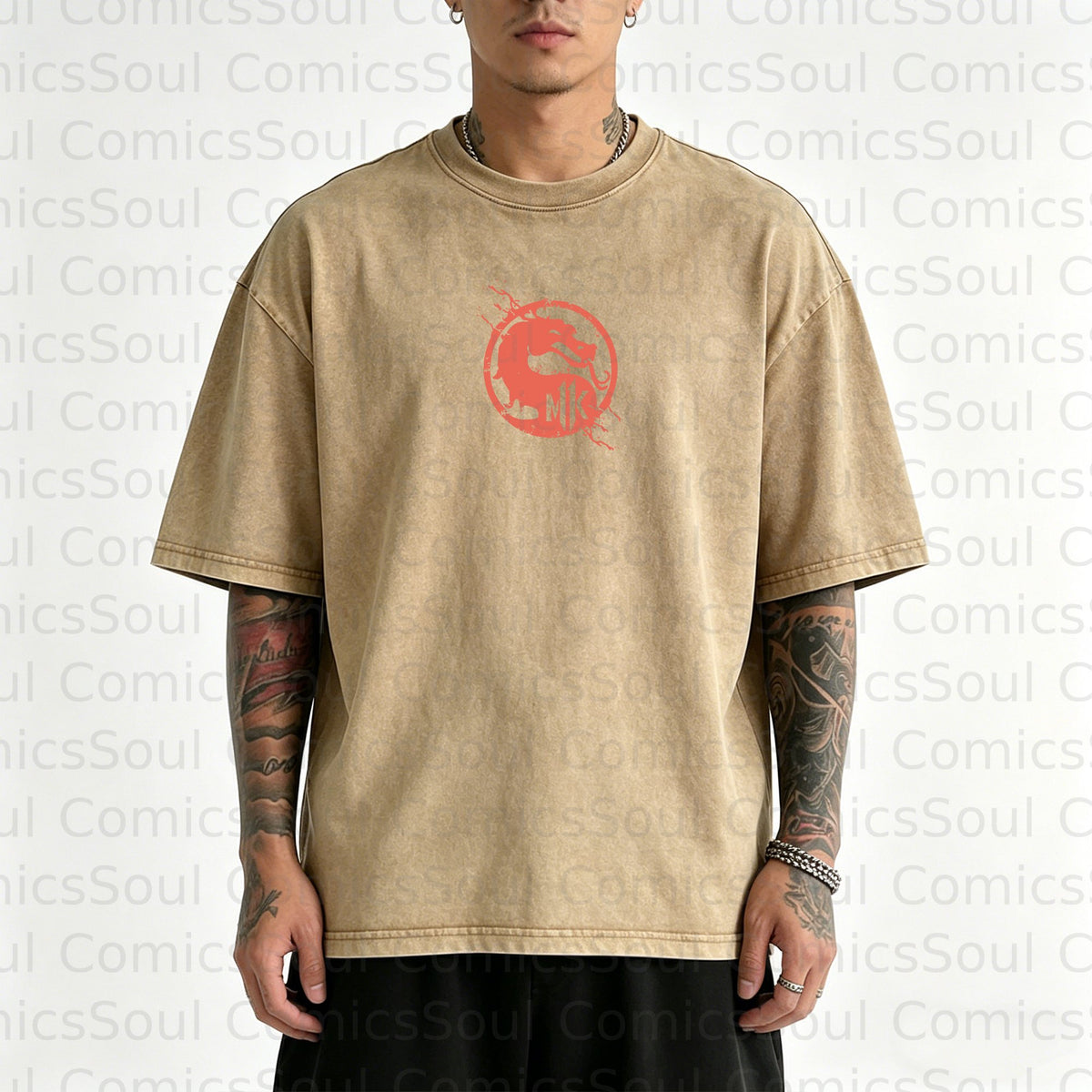 MK-Unisex Anime Inspired Vintage Washed T-Shirt