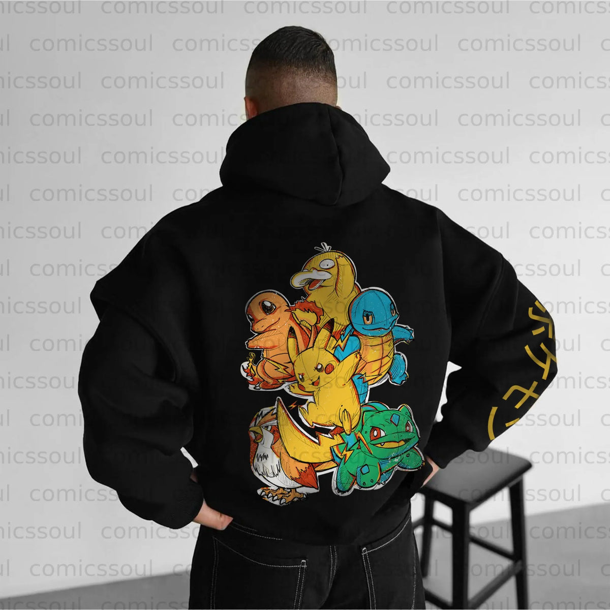 PKM-Unisex Anime Graphic Streetwear Vintage Plush Hoodie