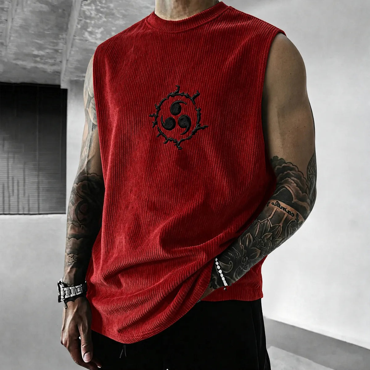 NINDO Unisex Anime-Style Retro Corduroy Tank Top