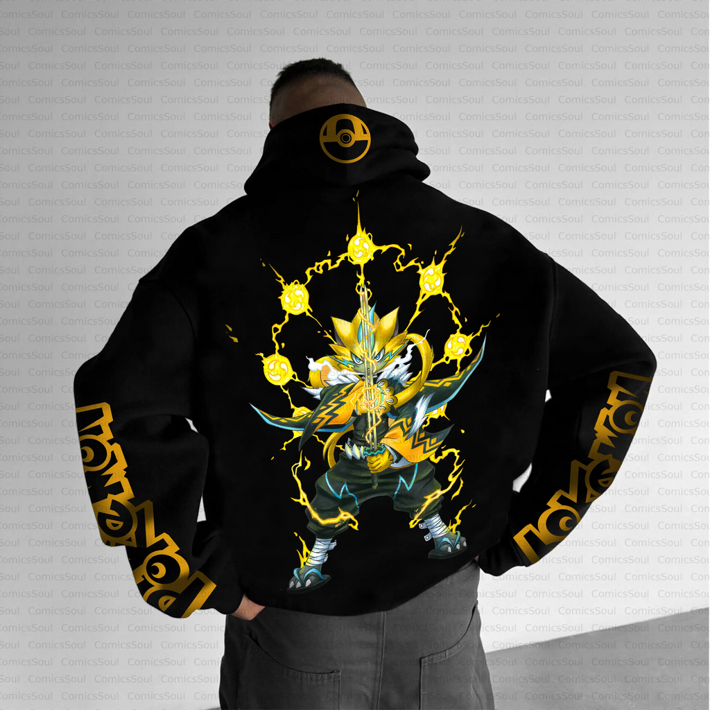PKM-Unisex Anime Inspired Vintage Plush Hoodie