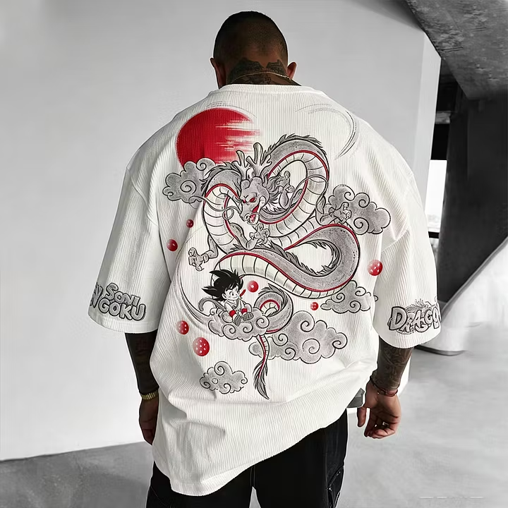 Dragon Ball Anime Vintage Waffle Knit T-Shirt