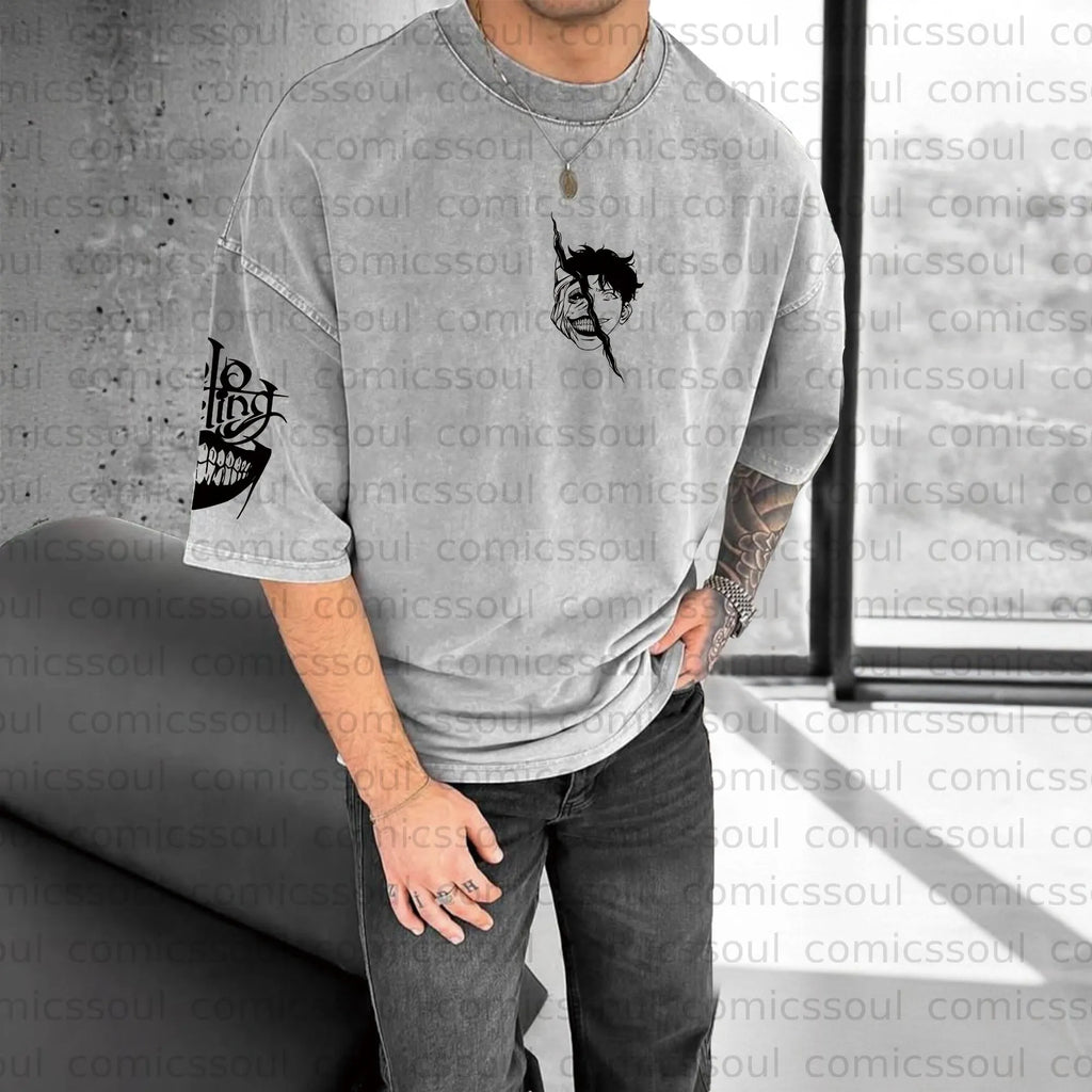 SL-Unisex Anime Inspired Vintage Washed T-Shirt