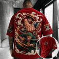 One Piece Unisex Anime-Style Retro Corduroy Oversized T-Shirt