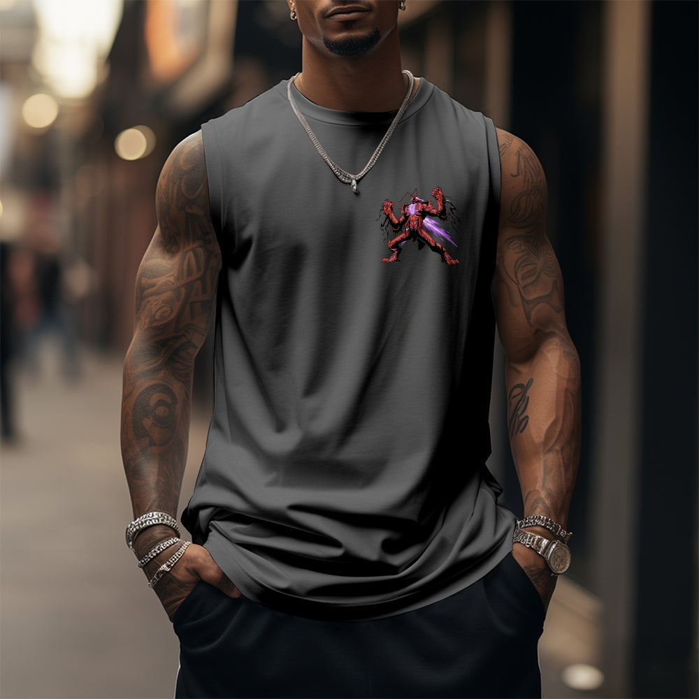 SL-Oversized Anime Print Gym Tank Top