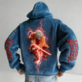 KNY Color-blocked Corduroy Hooded Sweatshirt