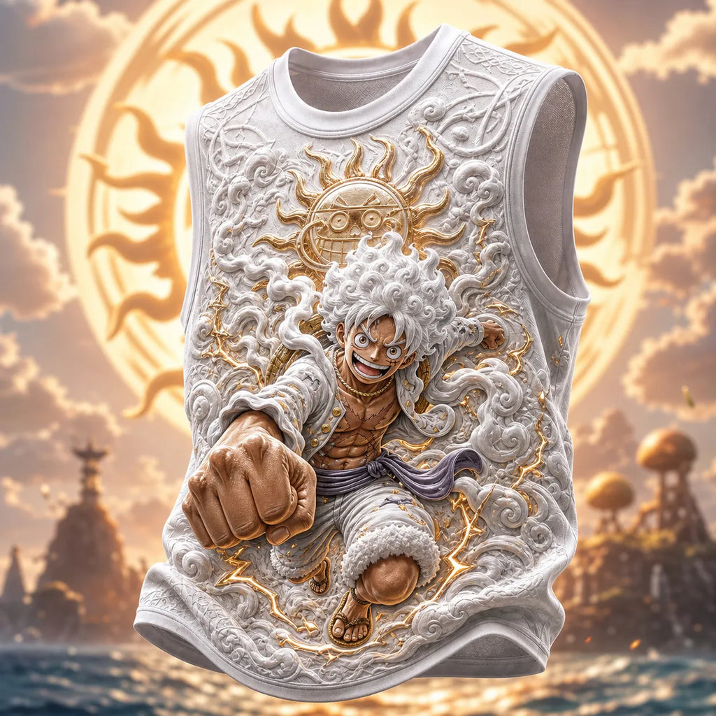 One Piece Pirate Crew Graphic Crew-Neck Tank Top