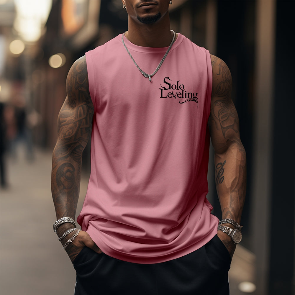 SL-Oversized Anime Print Gym Tank Top