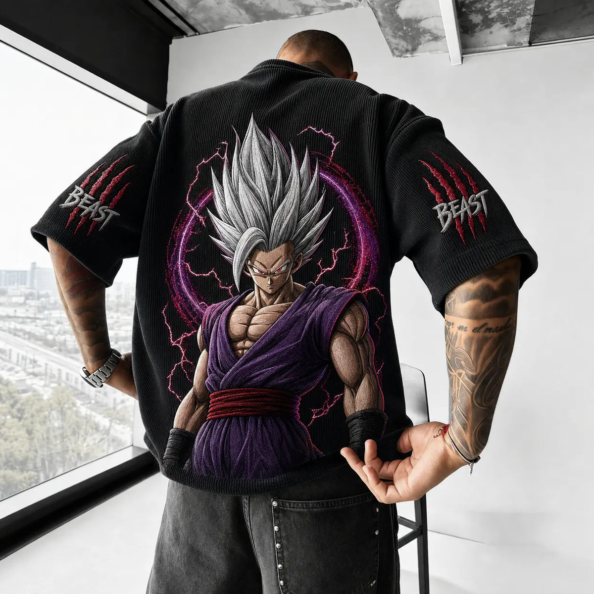 Dragon Ball Unisex Short-Sleeve Corduroy T-Shirt With Anime Print