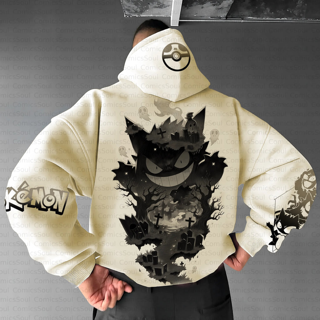 PKM-Unisex Anime Inspired Vintage Plush Hoodie