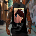 SL-Oversized Anime Print Gym Tank Top