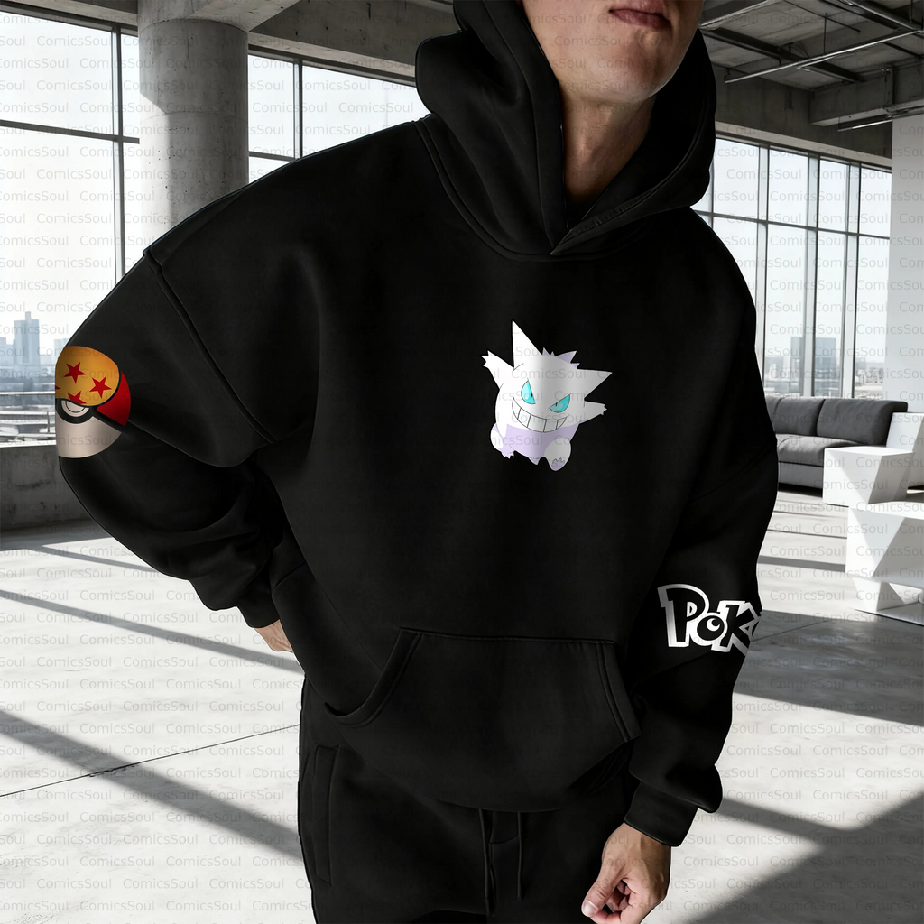 PKM-Unisex Anime Inspired Vintage Plush Hoodie