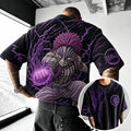 KNY Unisex Oversized Anime-Print Vertical-Stripe Short-Sleeve T-Shirt