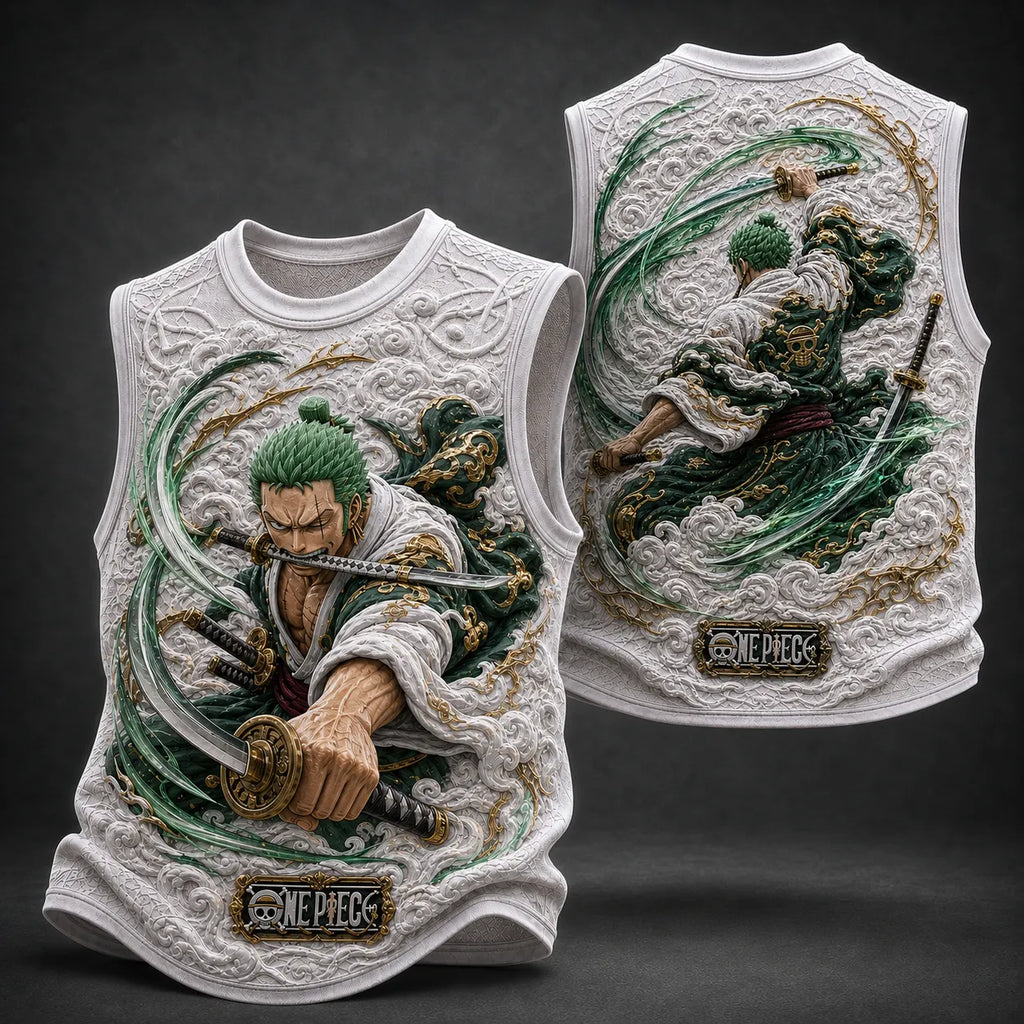 One Piece Pirate Crew Graphic Crew-Neck Tank Top