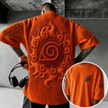 NINDO Unisex Anime-Style Retro Corduroy Oversized T-Shirt