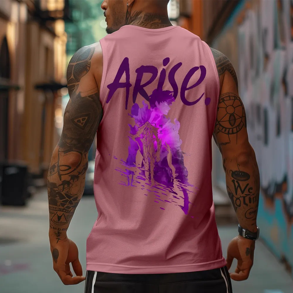 SL-Oversized Anime Print Gym Tank Top