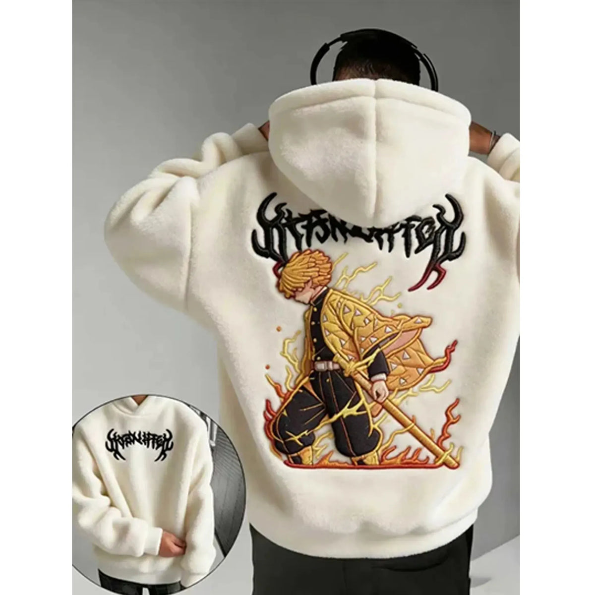 KNY Color-blocked Corduroy Hooded Sweatshirt