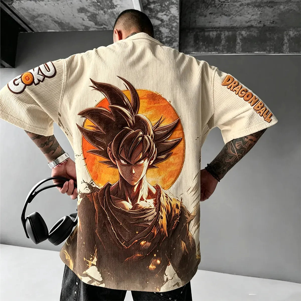 Dragon Ball Unisex Anime Inspired Vintage Corduroy T-Shirt