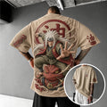 NINDO Unisex Anime-Style Retro Corduroy Oversized T-Shirt