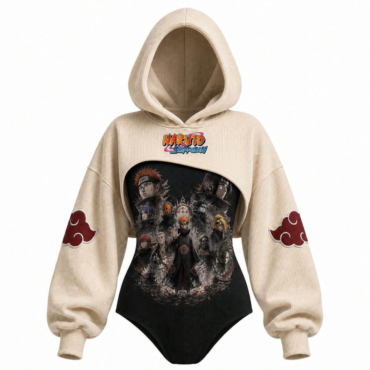 NINDO Women's Anime-Print Hooded Romper Set