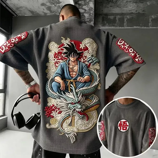 Dragon Ball Unisex Anime Inspired Vintage Corduroy T-Shirt