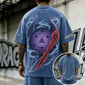 NINDO Unisex Anime-Style Retro Corduroy Oversized T-Shirt