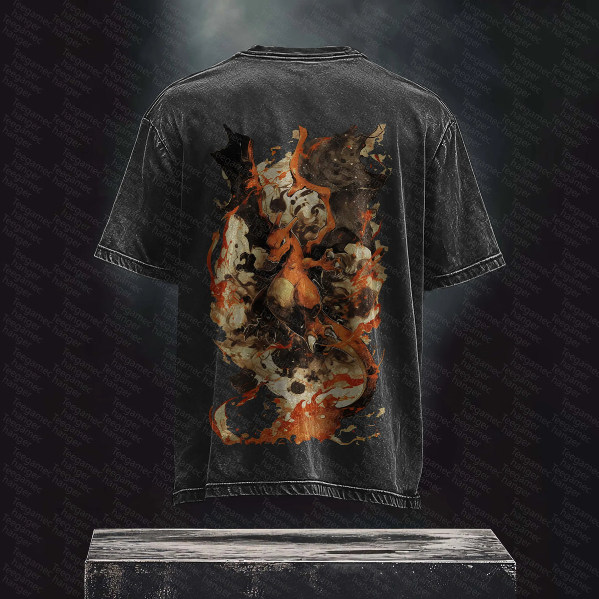 PKM-Unisex High Quality Inspired Vintage Washed 3D Direct Injection T-Shirt