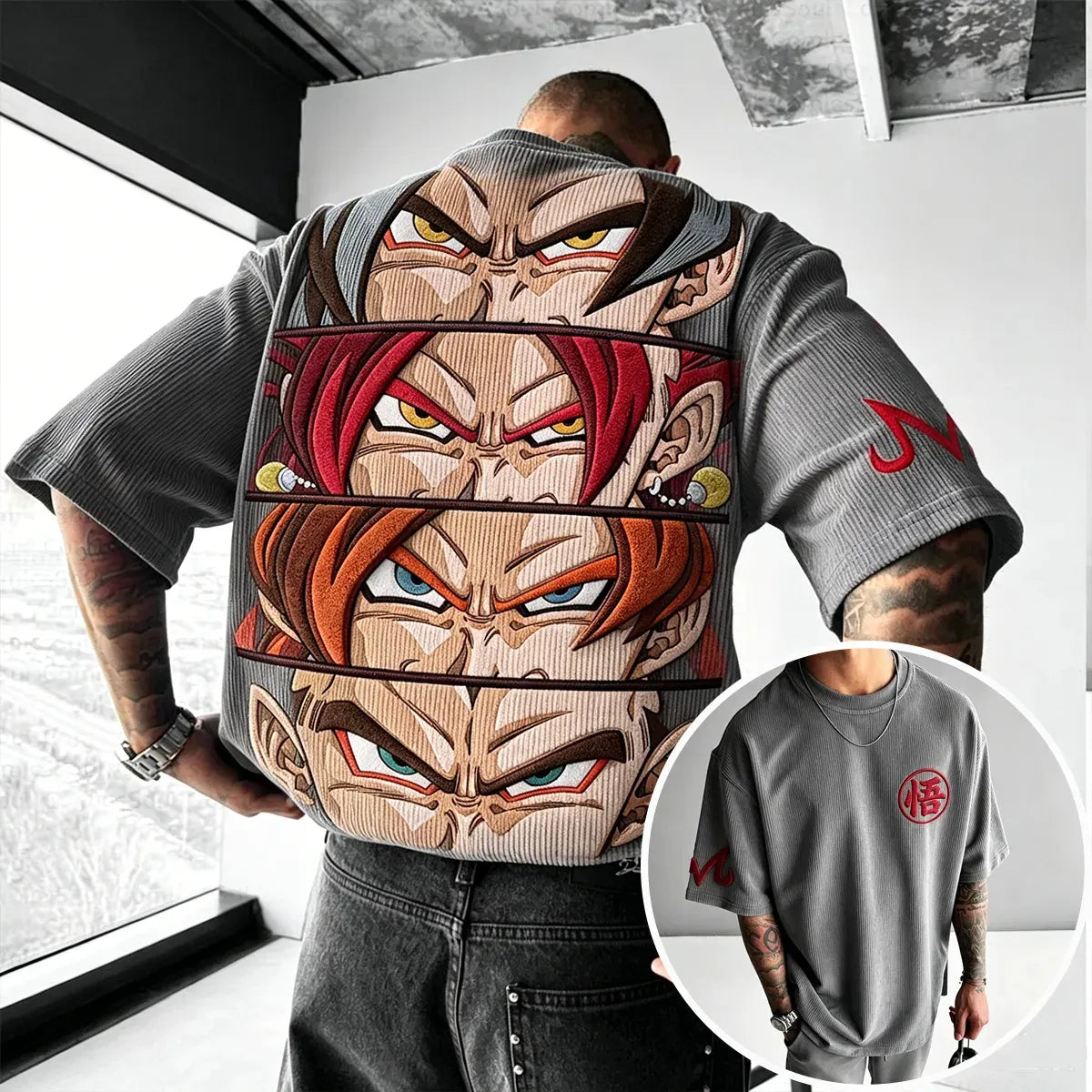 Dragon Ball Unisex Anime Inspired Vintage Corduroy T-Shirt