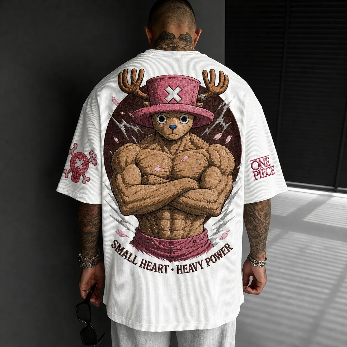 One Piece Unisex Short-Sleeve Corduroy T-Shirt With Anime Print