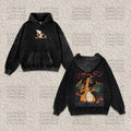 PKM-Unisex Anime Graphic Streetwear Vintage Washed Hoodie