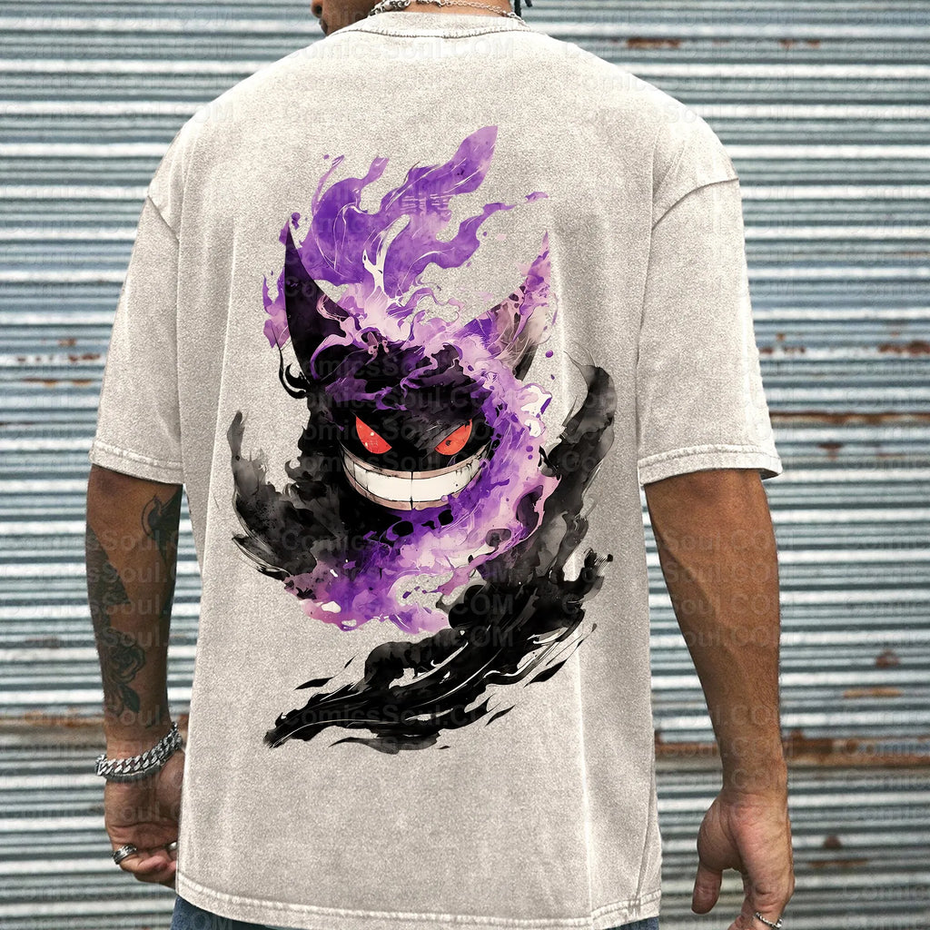 PKM-Vintage 3D Direct Inkjet Printed Washed Unisex T-Shirt