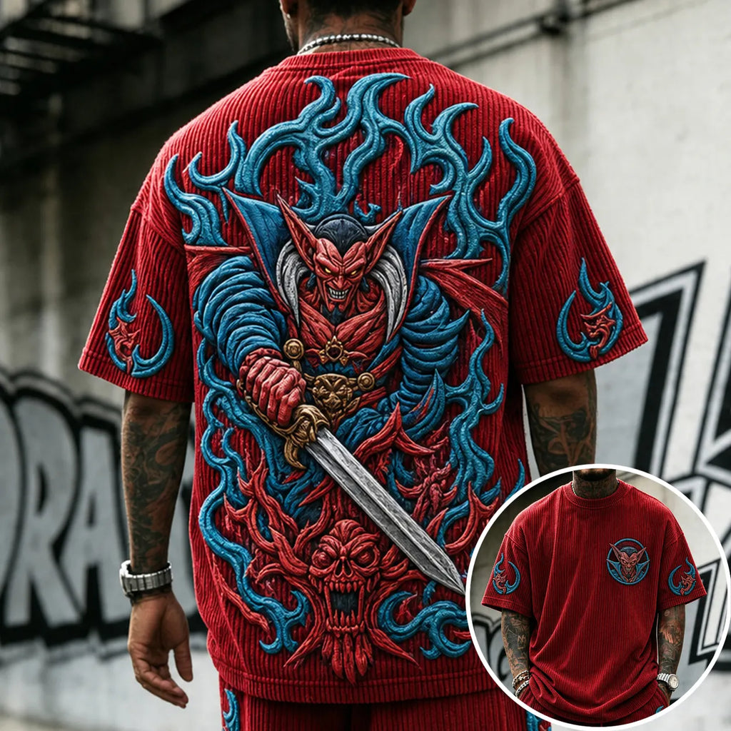 Dragon Ball Unisex Anime-Style Retro Corduroy Oversized T-Shirt