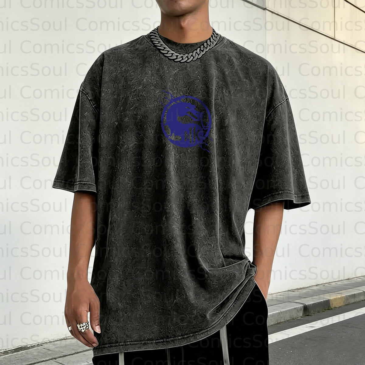 MK-Unisex Anime Inspired Vintage Washed T-Shirt