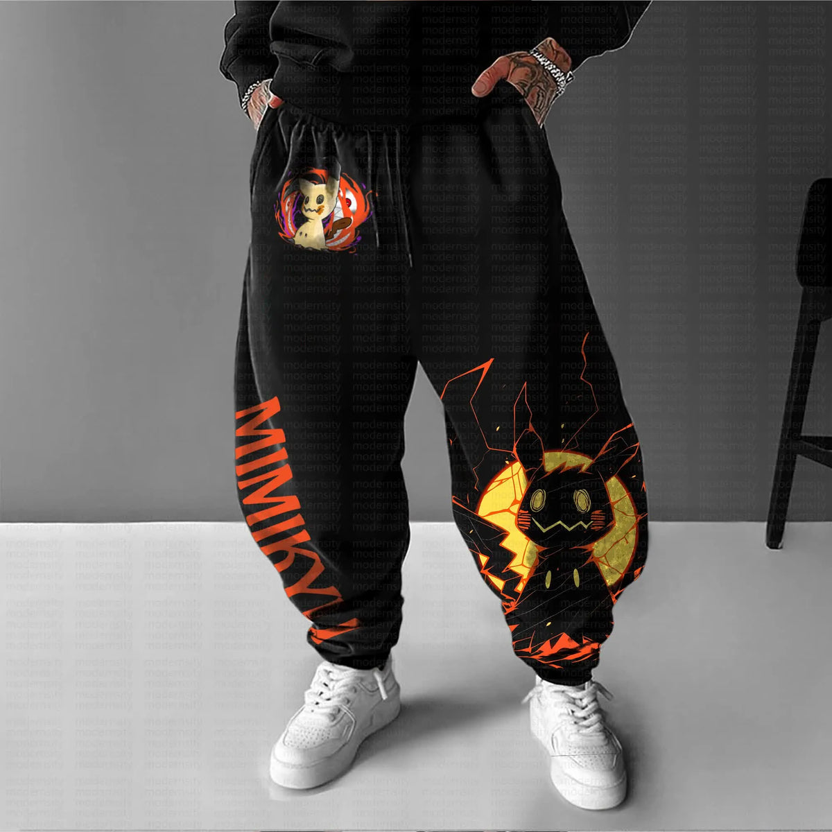 PKM-Unisex Anime Printed Gift Oversized Regular Athletic Pants