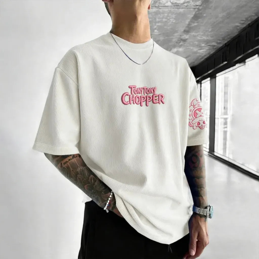One Piece Unisex Anime Inspired Vintage Corduroy T-Shirt