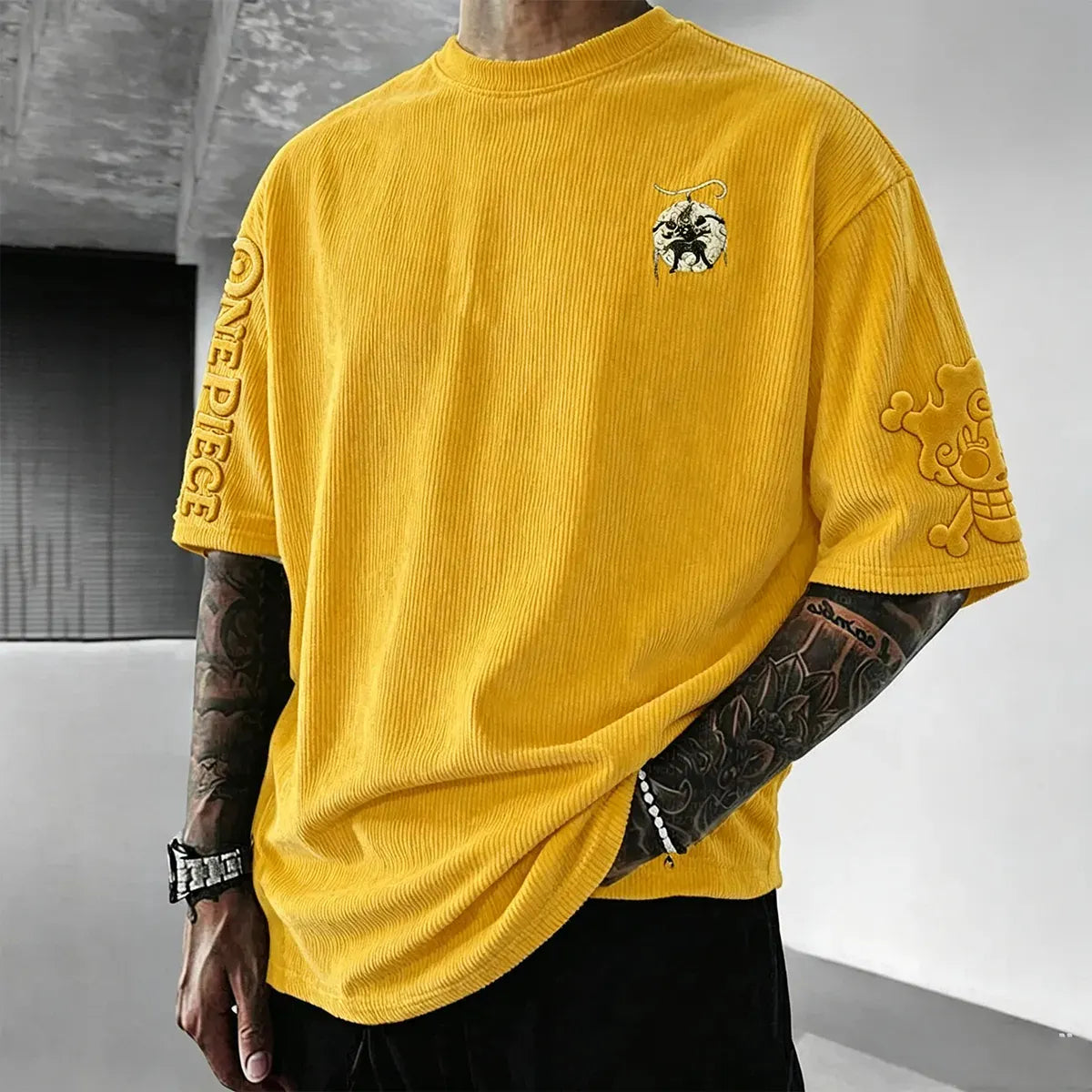 One Piece Unisex Anime Inspired Vintage Corduroy T-Shirt